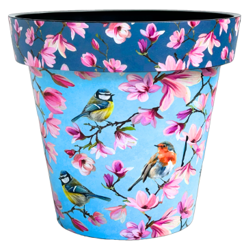 Sunshine Ceramica, Zest Pot, Watercolor Birds