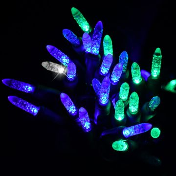 Gabriel Lights® LED M6 Wintergreen & Sparkle Bulbs Green Cord 70L/34.5FT