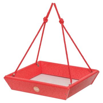 Color Pop Hanging Tray Bird Feeder, Red