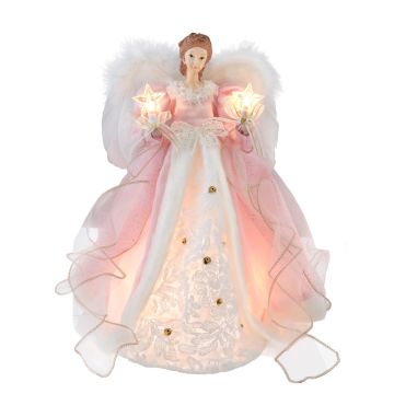 Kurt S. Adler® Pink & White Angel Tree Topper