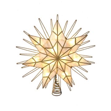 Kurt S. Adler® 7-Point LED Gold Glittered Star Tree Topper