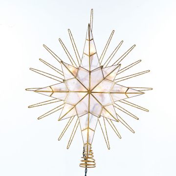Kurt S. Adler® Capiz Gold Glitter Bethlehem Star Tree Topper