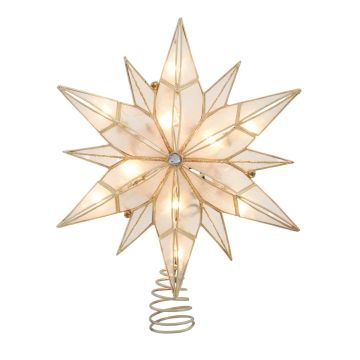 Kurt S. Adler® 12-Point Capiz Star with Gemstone Center Tree Topper
