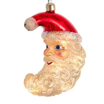 Kurt S. Adler® Santa Moon Ornament Glass USB Warm White LED