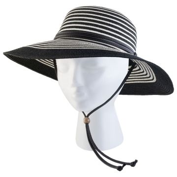 Woman's Braided Sun Hat - Black and White