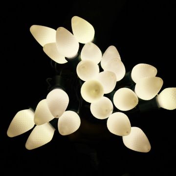 Gabriel Lights® LED C7 Warm White Frost Steady Green Cord 25L/16FT