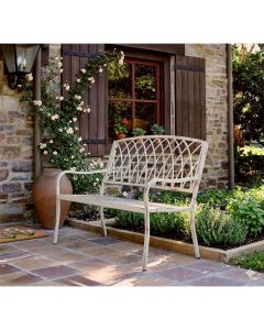 Lancaster Steel Bench Vintage White