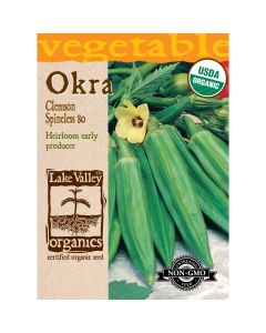 Abelmoschus, Okra 'Clemson Spineless 80' Organic Heirloom