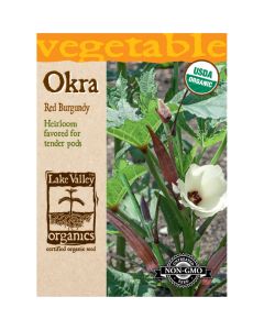 Abelmoschus, Okra 'Red Burgundy' Organic Heirloom