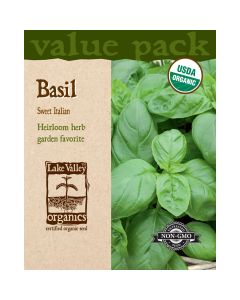 Ocimum, Basil 'Sweet Italian' Organic Heirloom Value Pack