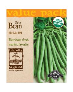 Phaseolus, Stringless Beans (Pole) 'Blue Lake FM1' Organic Heirloom Value Pack