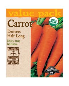 Daucus, Carrot Danvers 'Half Long' Organic Heirloom Value Pack