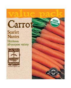 Daucus, Carrot Nantes 'Scarlet' Organic Heirloom Value Pack