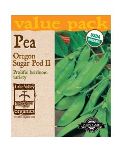Pisum, Snow Peas (Bush) 'Oregon Sugar Pod II' Organic Heirloom Value Pack
