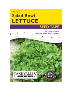 Lactuca, Loose-Leaf Lettuce 'Salad Bowl Green' Heirloom Seed Tape 6.6 ft