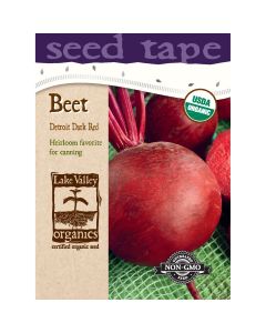 Beta, Beet 'Detroit Dark Red' Organic Heirloom Seed Tape 6.6 ft