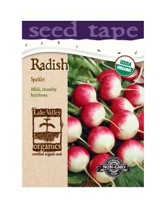 Raphanus, Radish 'Sparkler' Organic Heirloom Seed Tape 6.6 ft