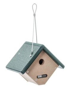 Birds Choice, Wren & Chickadee House in Taupe & Green Recycled Plastic