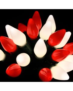 Gabriel Lights® LED C7 Opaque Red & Warm White String Lights