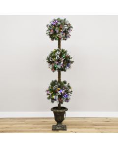 Minnesota Waverly Topiary Entry Tree with Dual LEDs, Gabriel Tree® Artificial Christmas Tree