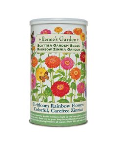 Zinnia, Heirloom Rainbow Flowers Colorful Carefree Zinnias, Scatter Can ~ 400 sqft