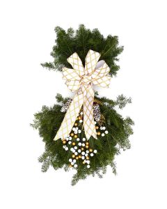 Swag, 'Winterberry Deluxe' White & Gold