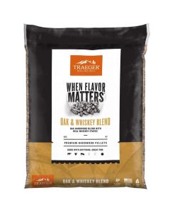 Traeger Wood Pellets, Oak & Whiskey Blend 20 lbs