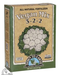 Down To Earth Vegan Mix 3-2-2 Fertilizer, 5 lbs.