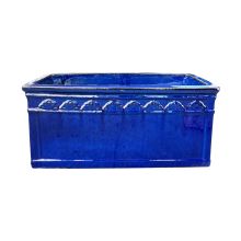 LOTUS Calisto Rectangular Glazed Planter Blue