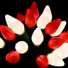 Gabriel Lights® LED C7 Opaque Red & Warm White String Lights