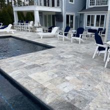 TAKOMA SILVER&reg; Antiqued Travertine 30mm Saw Stone Pavers French Pattern