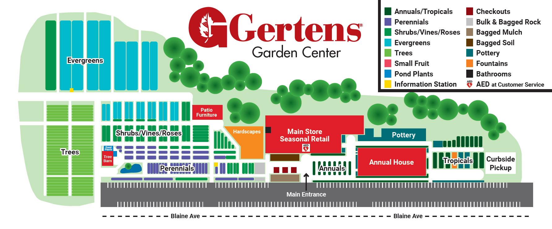 Map of Gertens Main Store